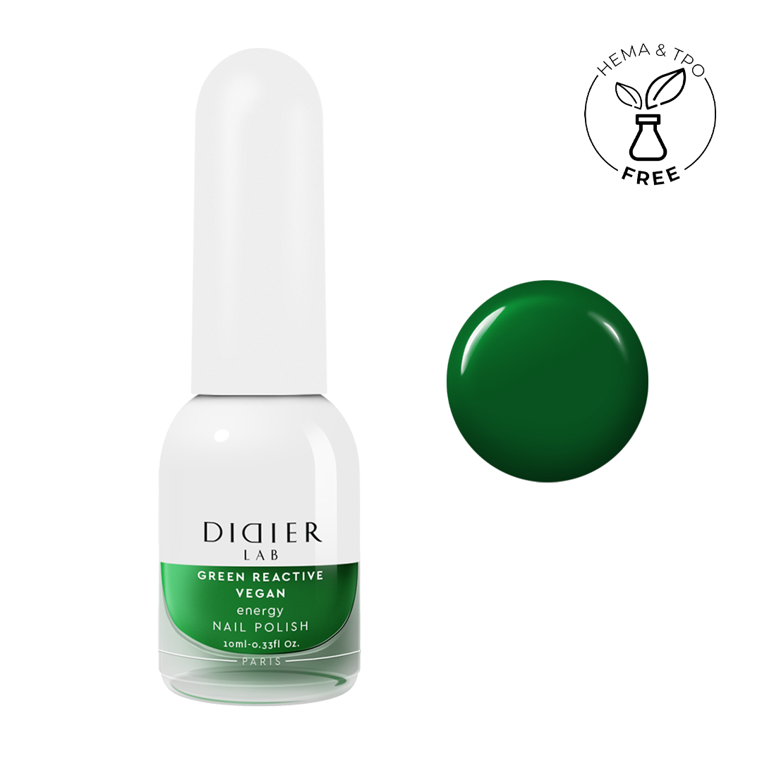 Green reactive, vegan nail polish "Didier Lab", energy, 10ml