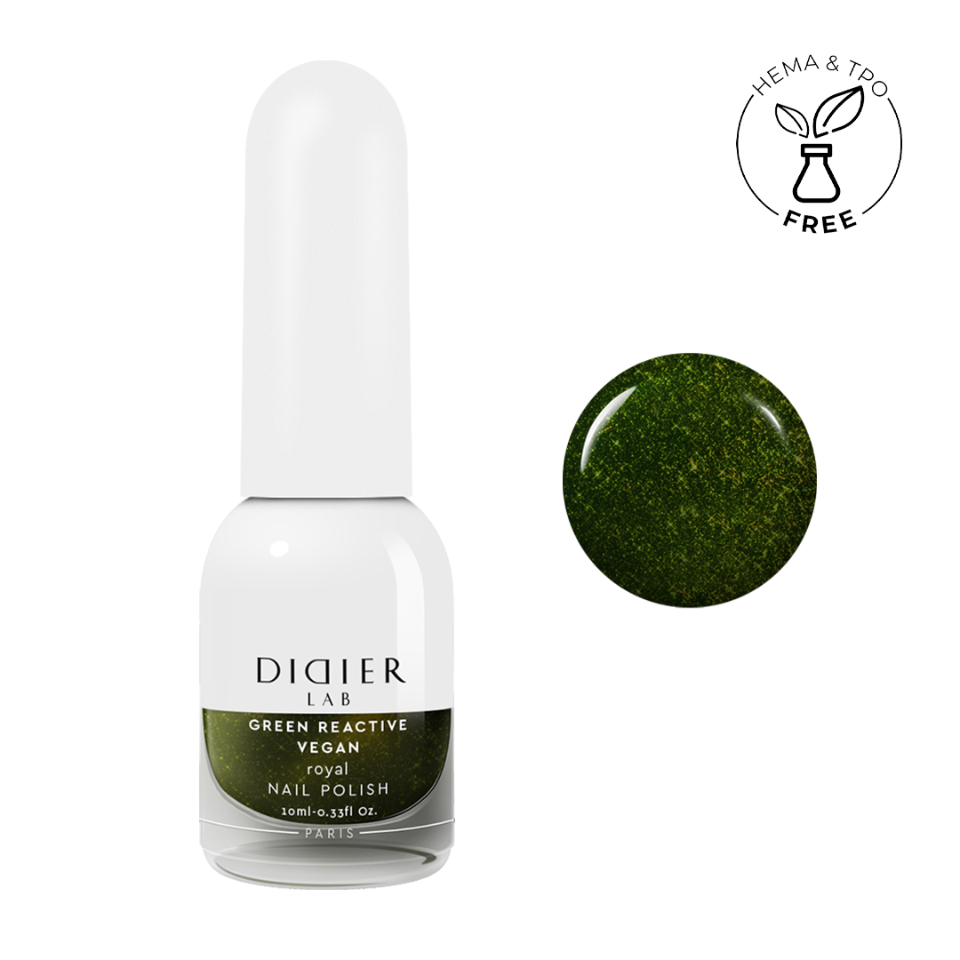 Green reactive, vegan nail polish "Didier Lab", royal, 10ml