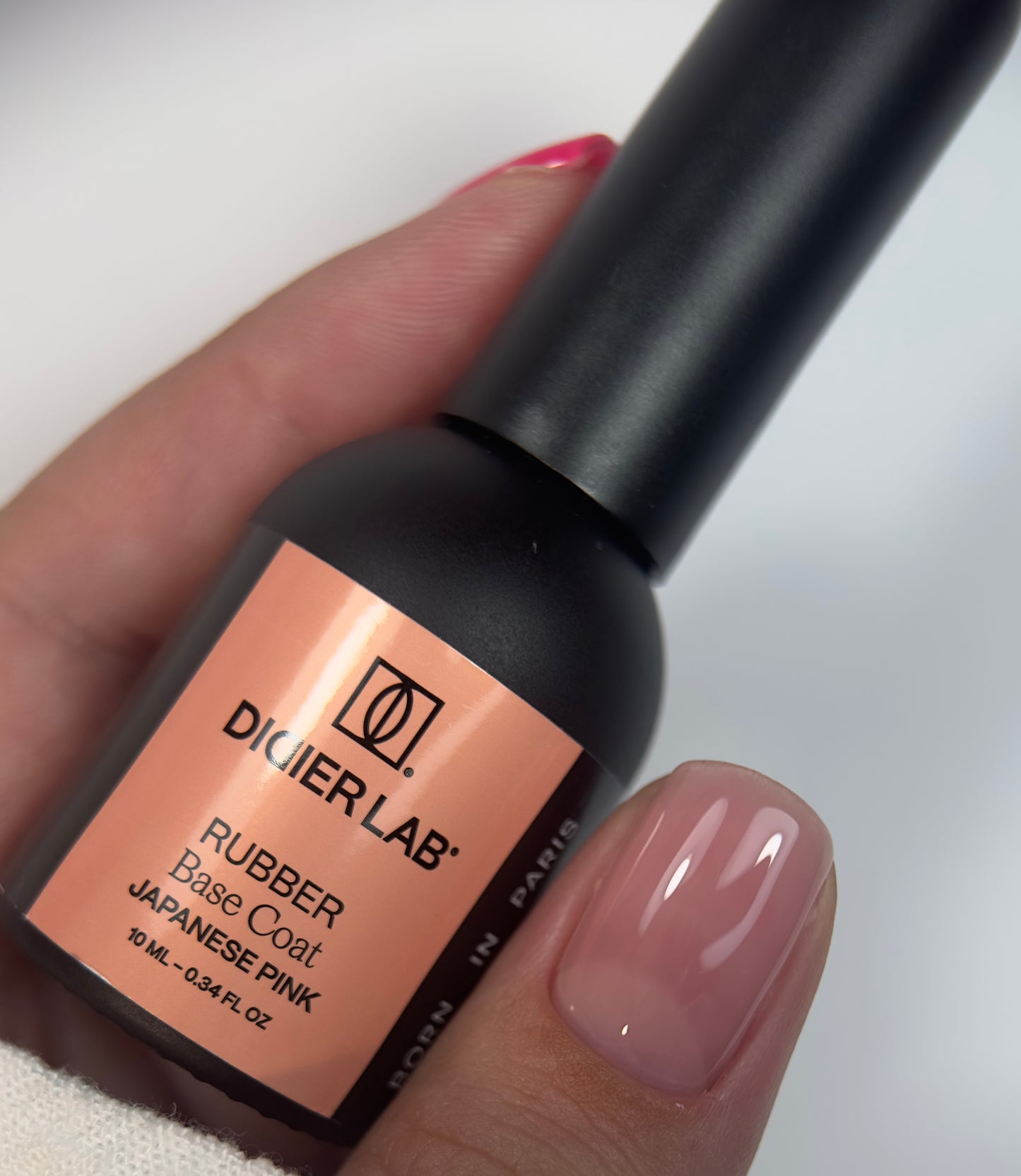 Rubber base coat, Japanese pink, 10ml
