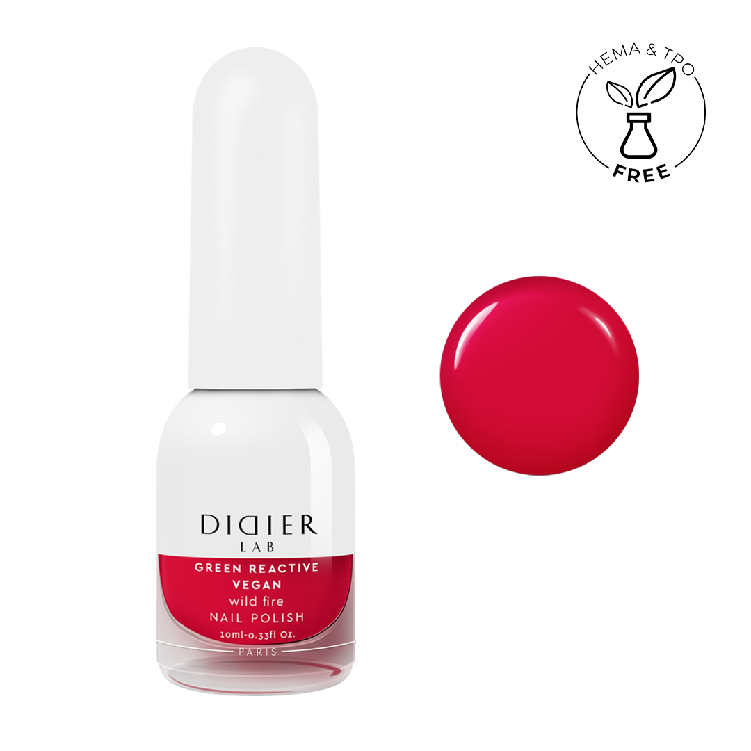 Green reactive, vegan nail polish "Didier Lab", wild fire, 10ml