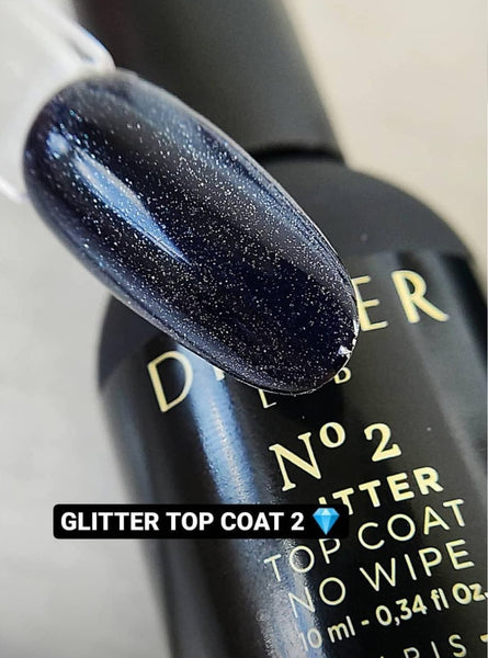 Gel polish "Didier Lab", Glitter Top coat, No2