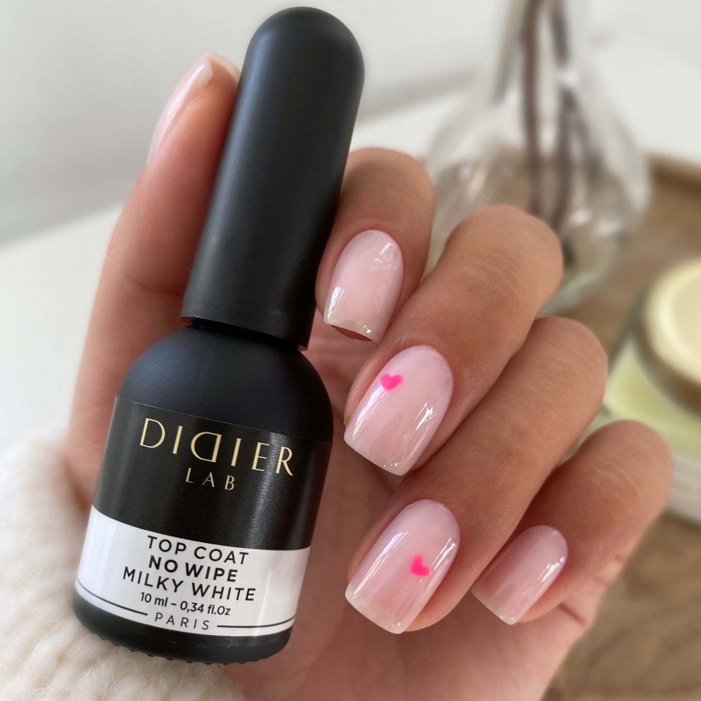 Top coat no wipe "Didier lab", Milky White, 10ml