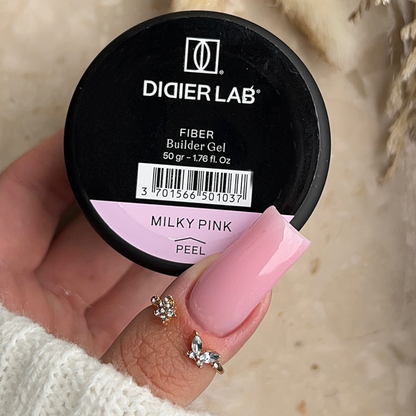 Fiber builder gel "Didier Lab", Milky Pink, 50gr