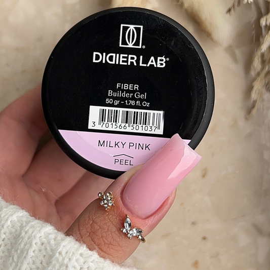 Fiber builder gel "Didier Lab", Milky Pink, 50gr