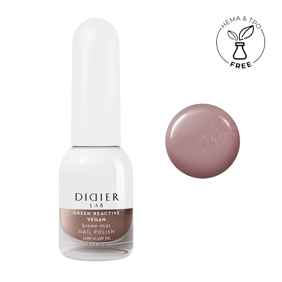Green reactive, vegan nail polish "Didier Lab", brown mist, 10ml