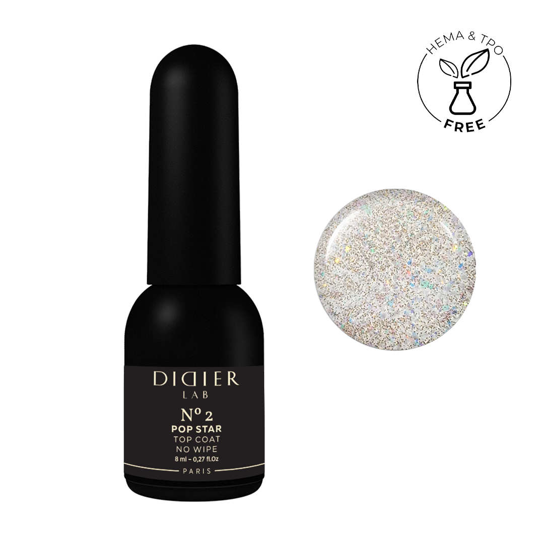 Gellak Top coat no wipe "Didier Lab", Pop Star, No2