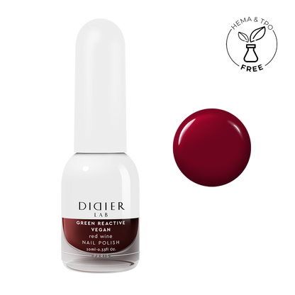 Green reactive, vegan nail polish "Didier Lab", red wine, 10ml