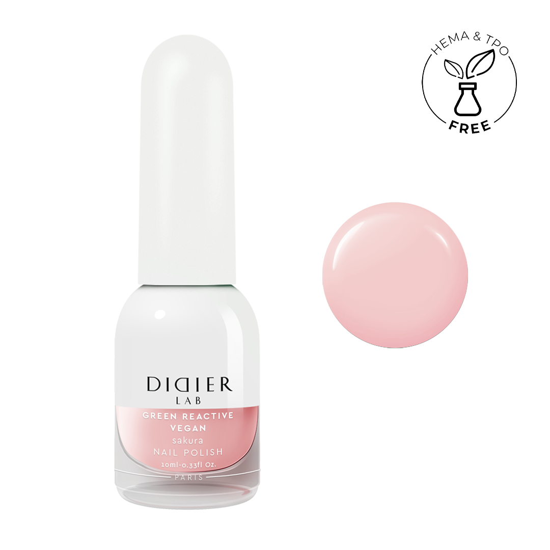 Green reactive, vegan nail polish "Didier Lab", sakura, 10ml