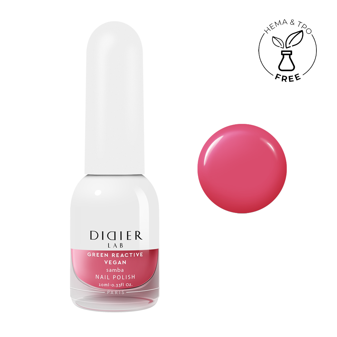 Green reactive, vegan nail polish "Didier Lab", Samba, 10ml