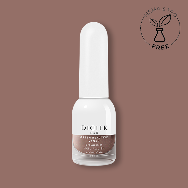 Green reactive, vegan nail polish "Didier Lab", brown mist, 10ml