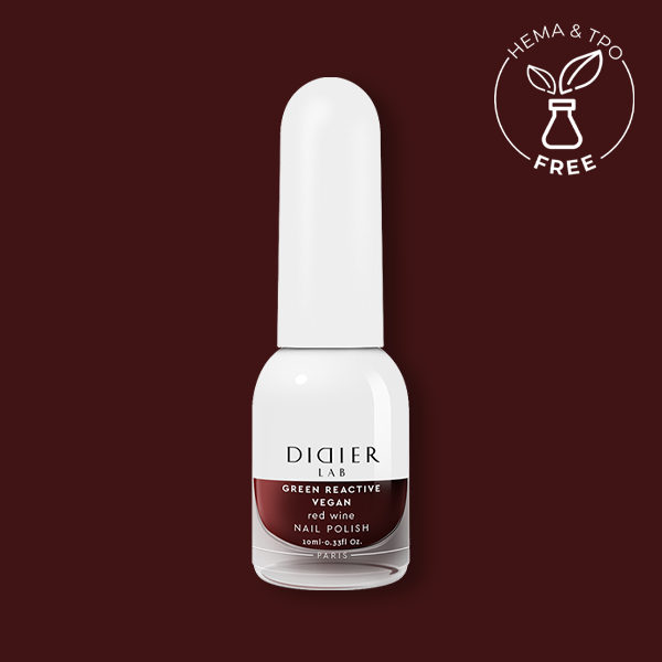Green reactive, vegan nail polish "Didier Lab", red wine, 10ml