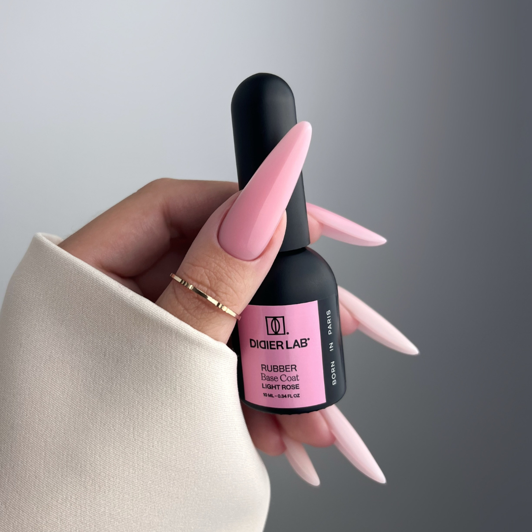 Gellak, Rubber base coat, light rose, 10ml