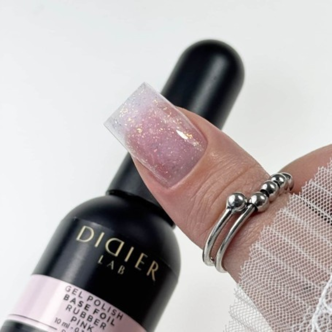Gellak, Rubber base foil, pink, 10ml