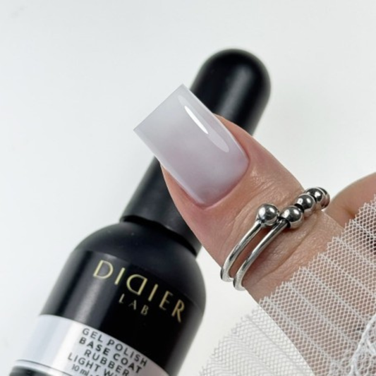 Gellak, Rubber base coat, light white, 10ml
