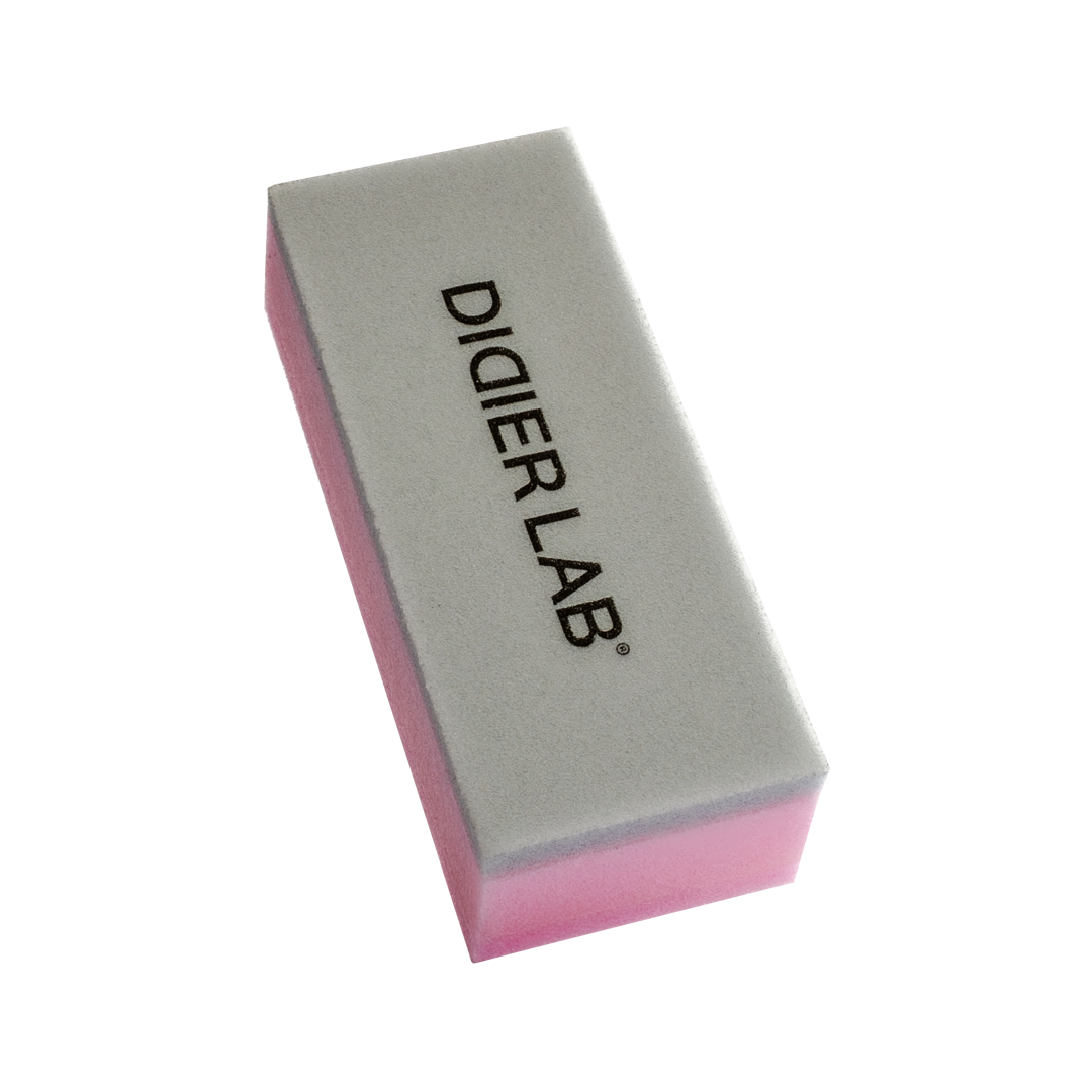 Nail buffer "Didier Lab", rose / gray, 1 psc