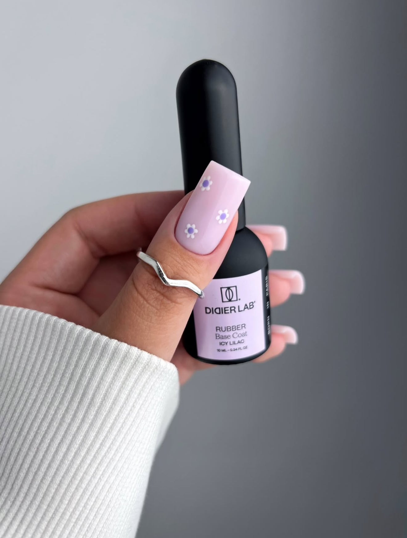 Rubber base coat, icy lilac, 10ml