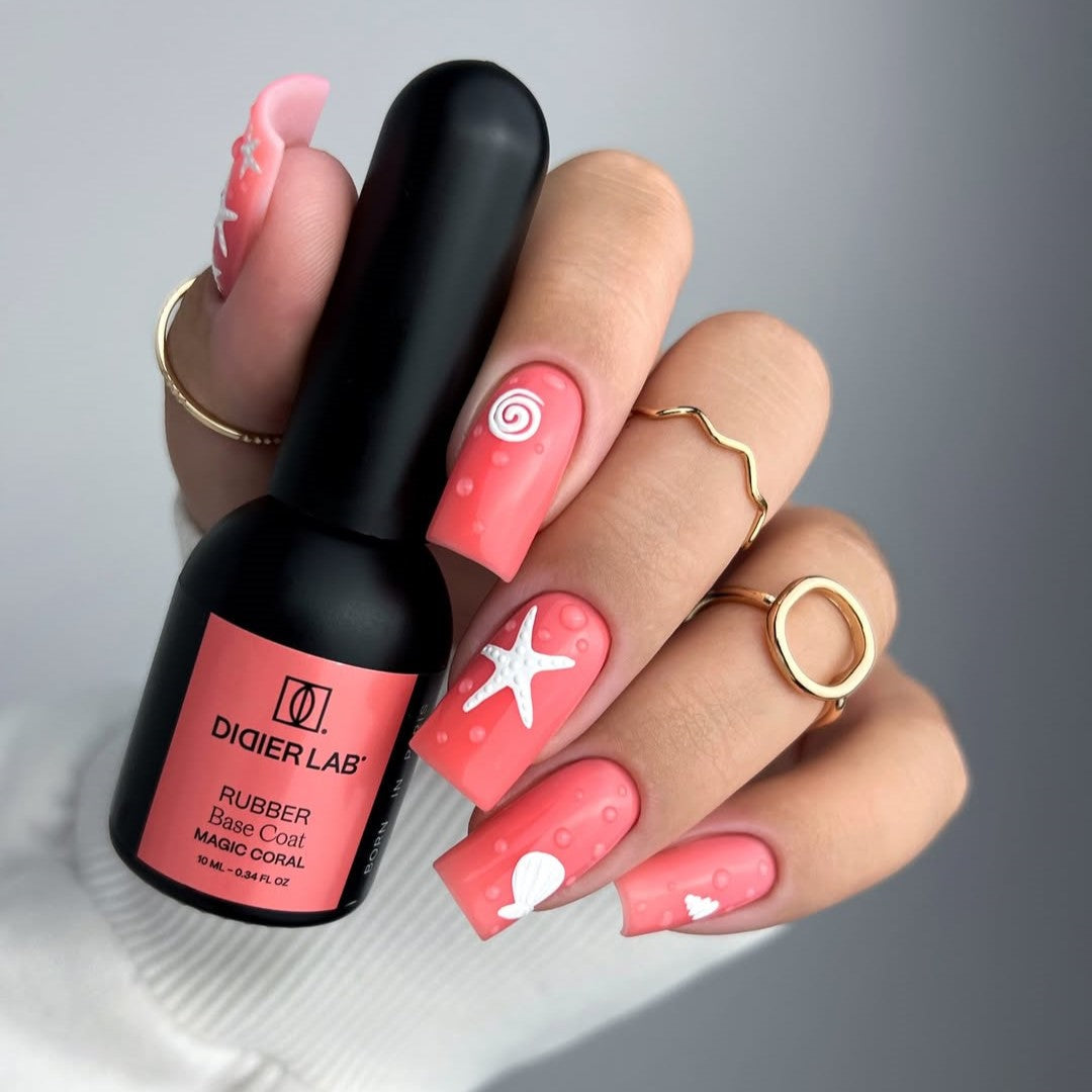 Rubber base coat, magic coral, 10ml