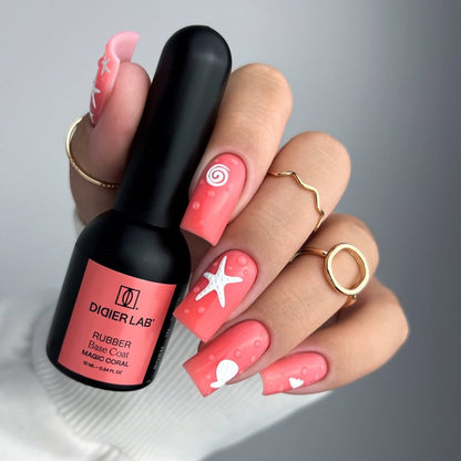 Rubber base coat, magic coral, 10ml