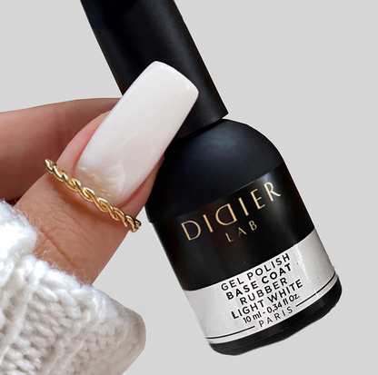 Gellak, Rubber base coat, light white, 10ml