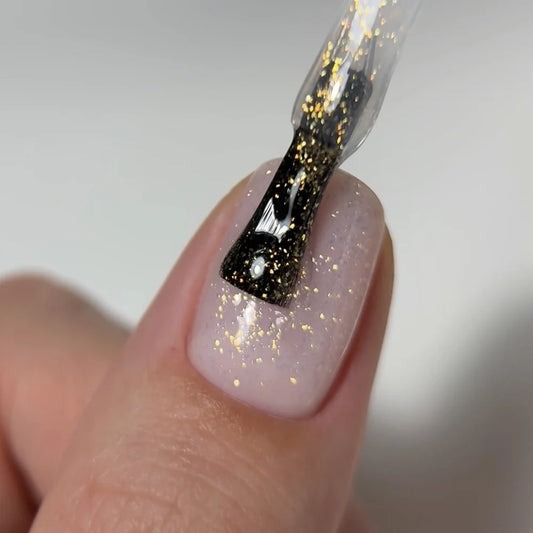 Gellak "Didier Lab", Glitter Top coat, gold, 10 ml