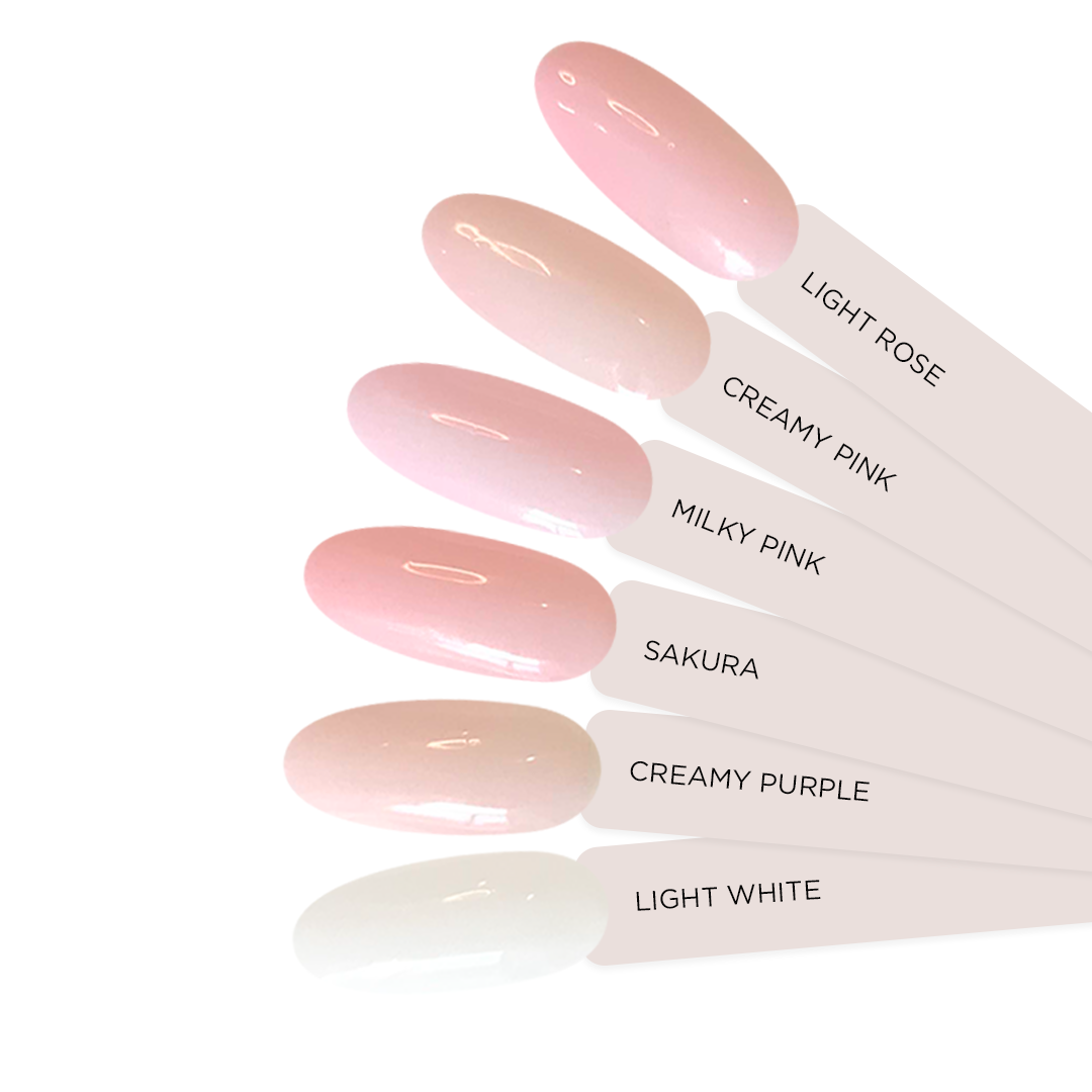 Gellak, Rubber base coat, milky pink, 10ml