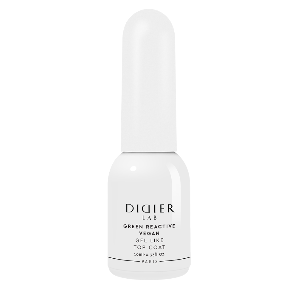 Green reactive, vegan gel like top coat "Didier Lab", 10ml