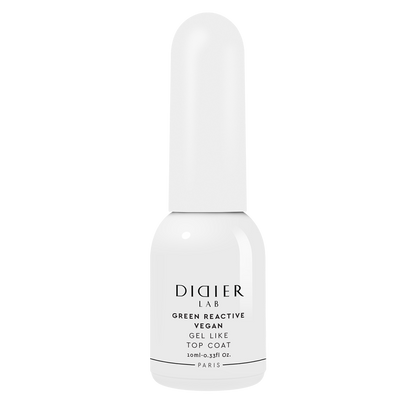 Green reactive, vegan gel like top coat "Didier Lab", 10ml