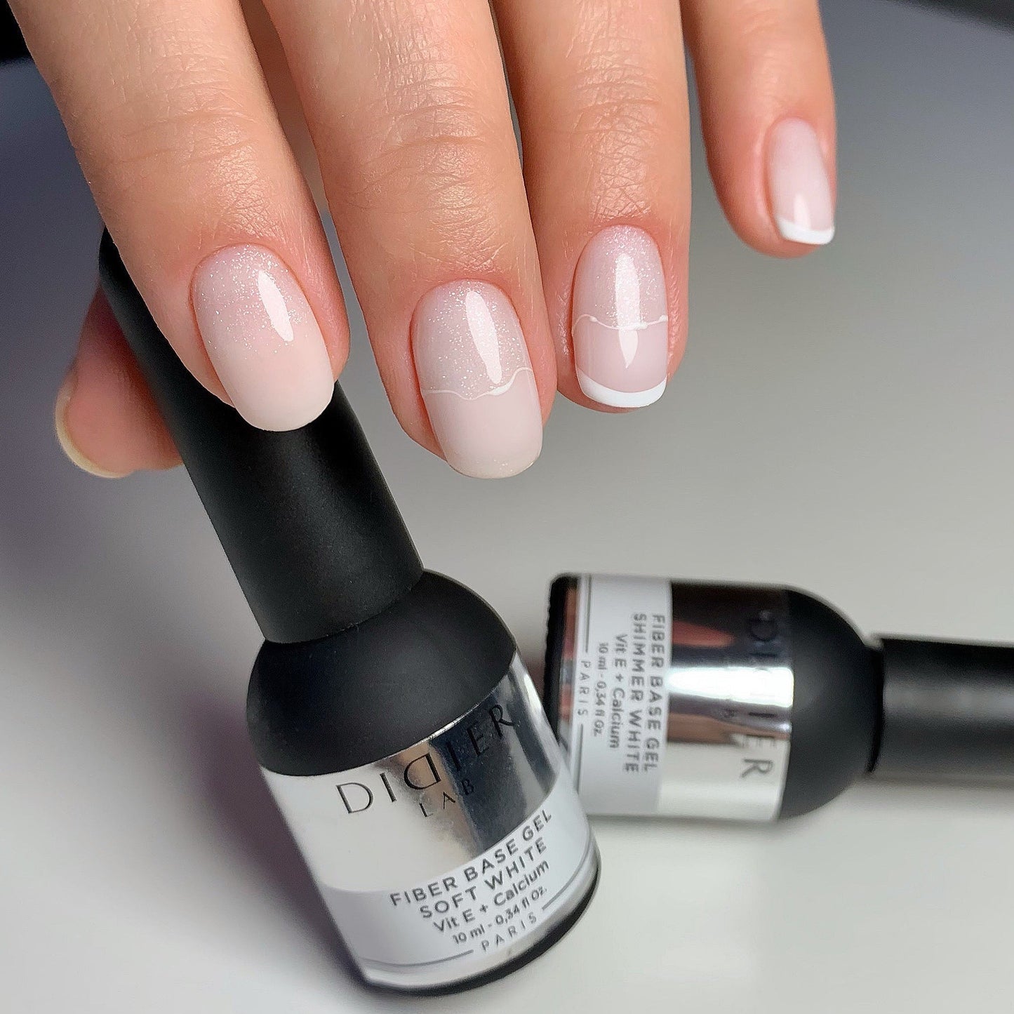 Fiber base gel "Didier Lab", Shimmer White,