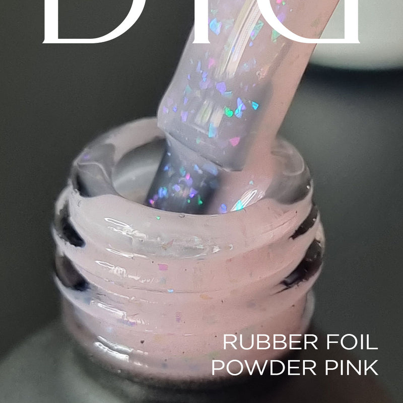 Gel polish, Rubber base foil, powder pink, 10ml